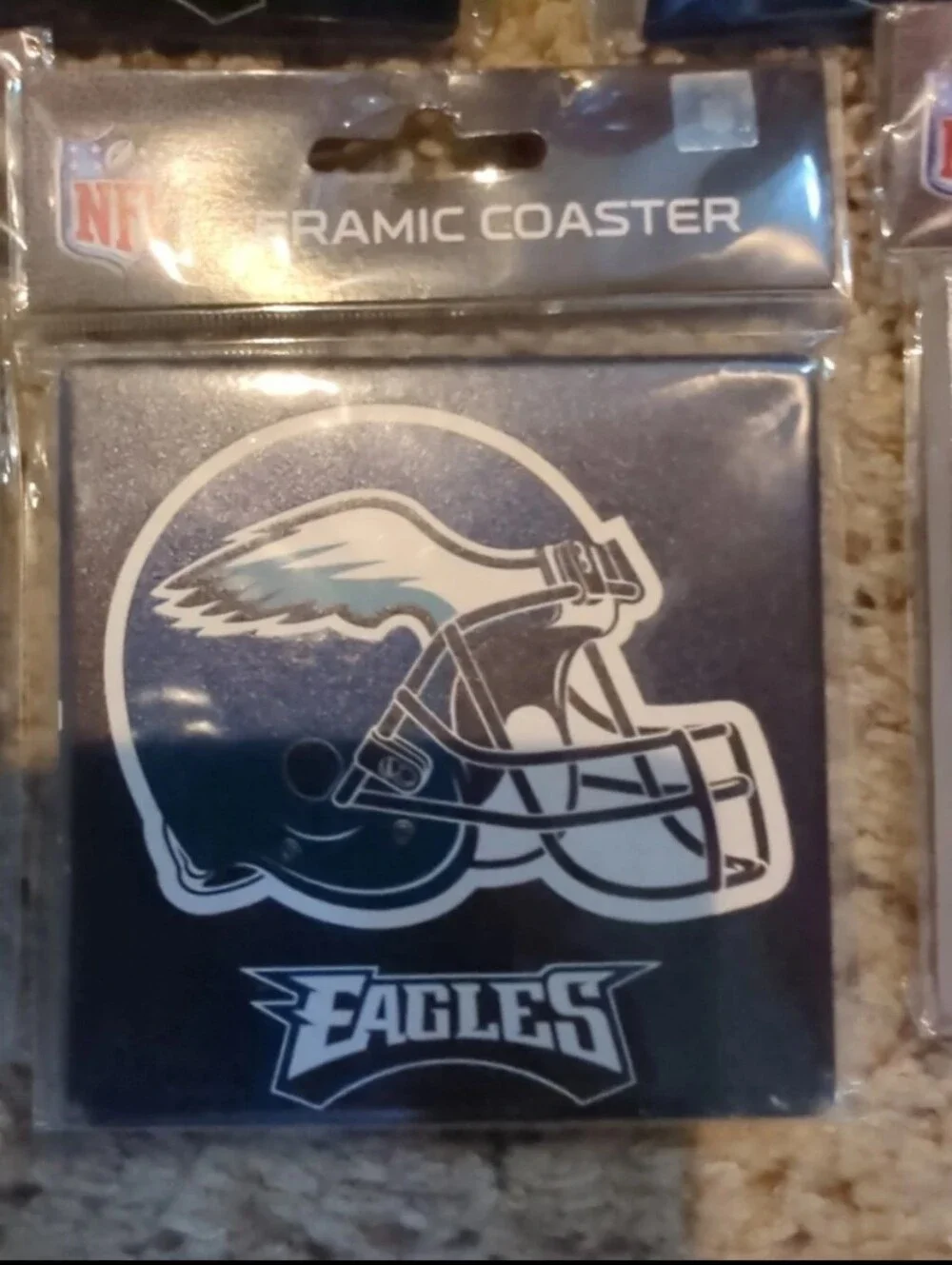 NFL Philadelphia Eagles Ceramic Coaster Set - Green and White